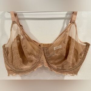 NWOT- HSIA Bras for Women Lace Unlined Breast Minimizer Bra 38ddd